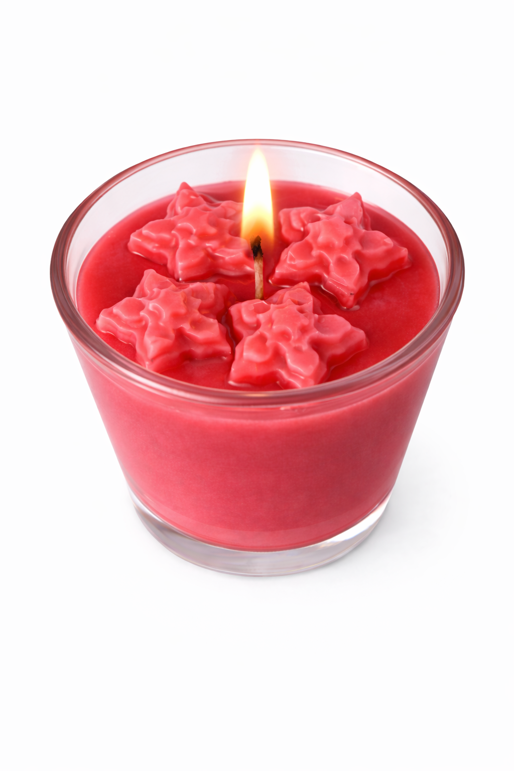 Vela aromática de frutas Vertical Essence’s en vaso de cristal, cera vegetal artesanal con colores frutales, aroma dulce y fresco, diseño elegante y natural para ambientación.