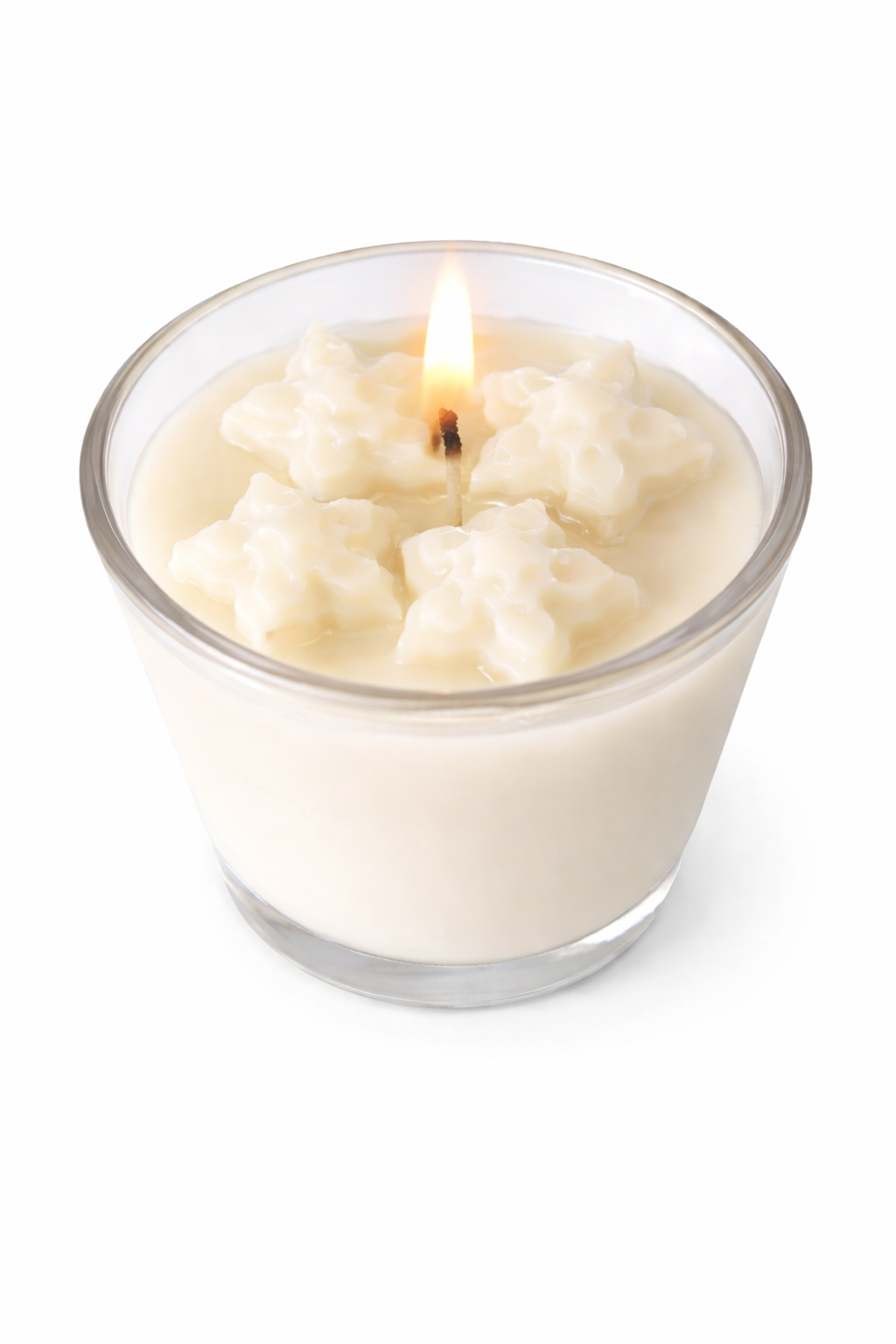 Vela aromática de frutas Vertical Essence’s en vaso de cristal, cera vegetal artesanal con colores frutales, aroma dulce y fresco, diseño elegante y natural para ambientación.