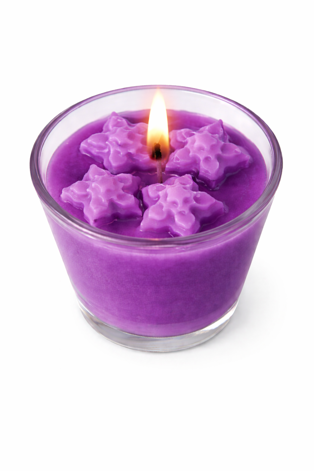 Vela aromática de frutas Vertical Essence’s en vaso de cristal, cera vegetal artesanal con colores frutales, aroma dulce y fresco, diseño elegante y natural para ambientación.