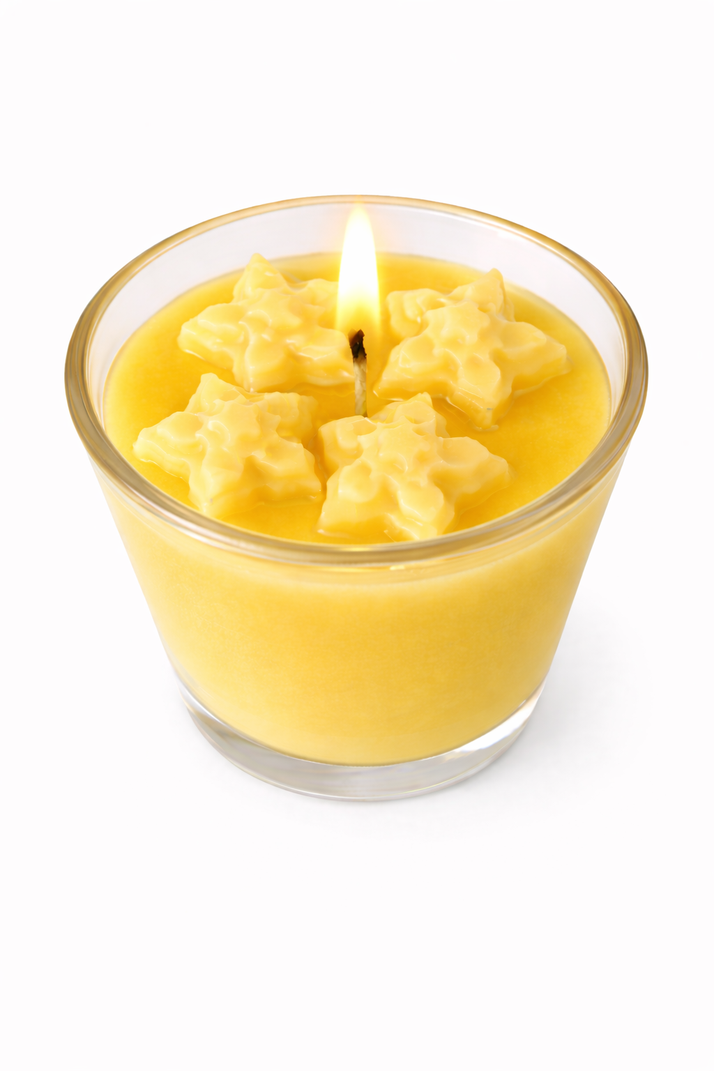 Vela aromática de frutas Vertical Essence’s en vaso de cristal, cera vegetal artesanal con colores frutales, aroma dulce y fresco, diseño elegante y natural para ambientación.