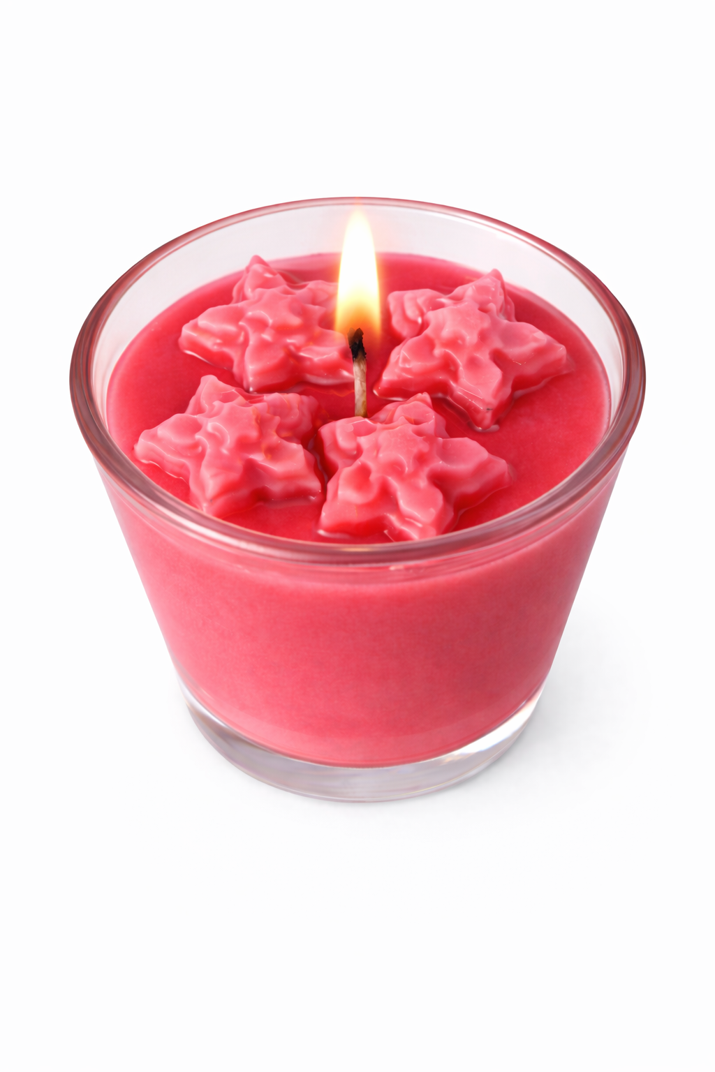 Vela aromática de frutas Vertical Essence’s en vaso de cristal, cera vegetal artesanal con colores frutales, aroma dulce y fresco, diseño elegante y natural para ambientación.